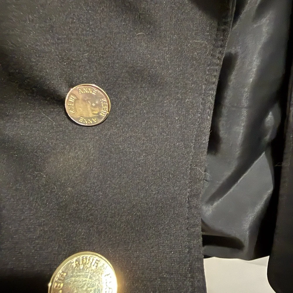 Anne Klein Black Blazer with Gold Buttons Medium - Picture 2 of 8